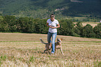 woman with Australian Cattle Dog