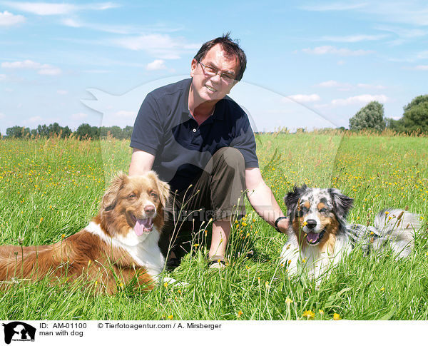 Mann mit Hund / man with dog / AM-01100