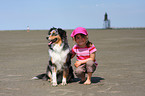 girl and Australian Shepard