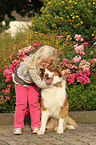 girl with Australian Shepherd