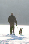 man and beagle