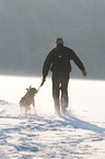 man and beagle