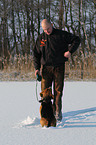 man and beagle