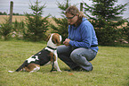 woman with Beagle