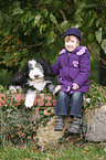 girl with Bearded Collie