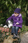 girl with Bearded Collie