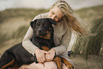 woman with Beauceron