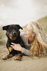 woman with Beauceron