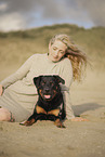 woman with Beauceron