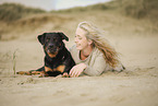 woman with Beauceron