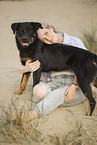 woman with Beauceron