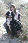 woman with Bernese Mountain Dog