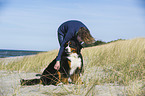 woman with Bernese Mountain Dog