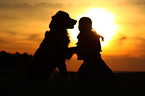 girl and Bernese Mountain Dog
