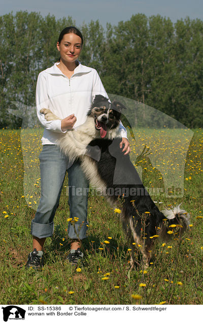 Frau mit Border Collie / woman with Border Collie / SS-15386