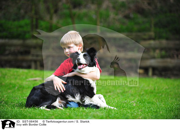 Junge und Border Collie / boy with Border Collie / SST-06456
