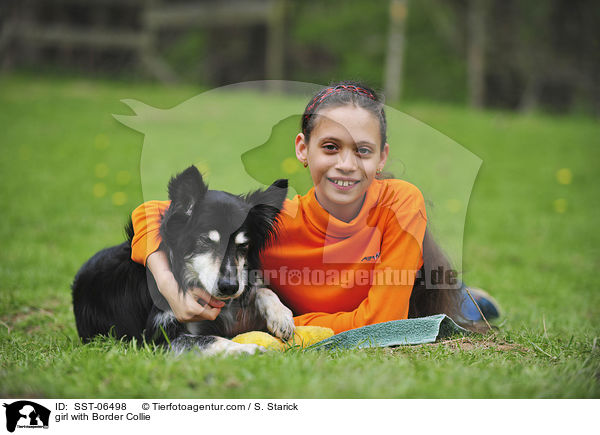 Mdchen mit Border Collie / girl with Border Collie / SST-06498