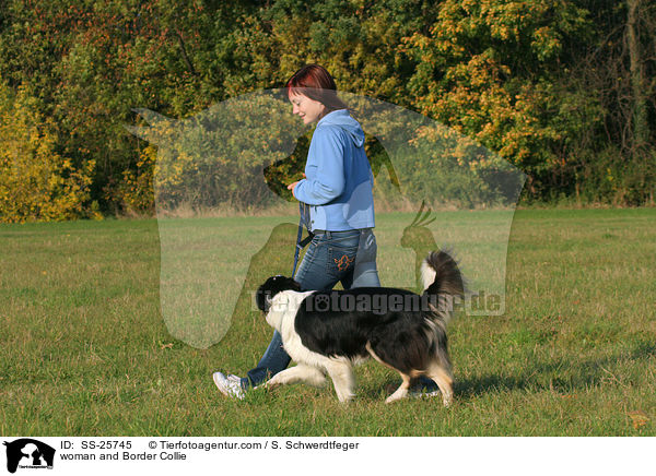 Frau und Border Collie / woman and Border Collie / SS-25745