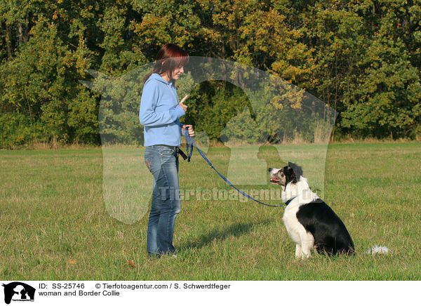 Frau und Border Collie / woman and Border Collie / SS-25746