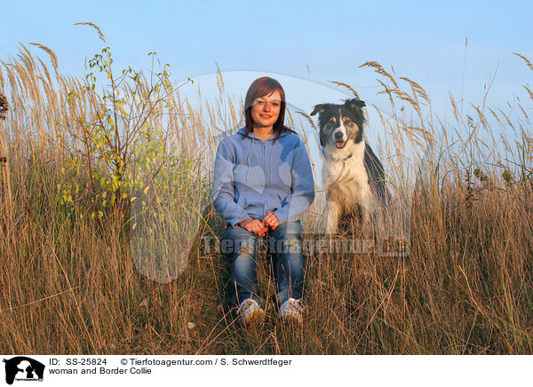 Frau und Border Collie / woman and Border Collie / SS-25824