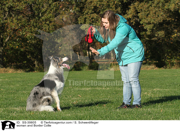 Frau und Border Collie / woman and Border Collie / SS-39805