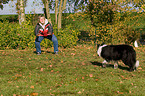 playing with Border Collie