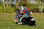 playing with Border Collie