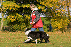 playing with Border Collie