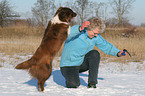 woman with Border Collie