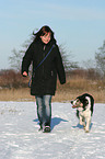 walk the dog in the snow