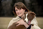 young woman with Border Collie