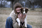 young woman with Border Collie