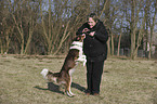 woman and Border Collie