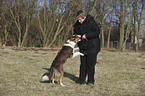 woman and Border Collie