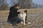 woman with Border Collie