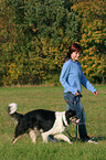 woman and Border Collie