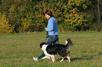 woman and Border Collie