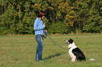 woman and Border Collie