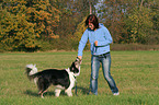 woman and Border Collie