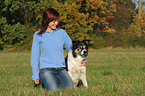 woman and Border Collie