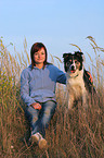 woman and Border Collie