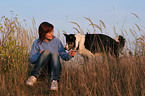 woman and Border Collie