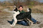 woman and Border Collie