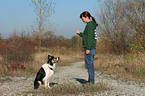 woman and Border Collie