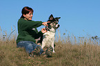 woman and Border Collie