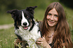 woman with border collie