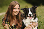 woman with border collie