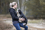 young woman with Border Collie