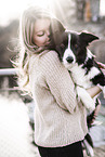 woman and Border Collie