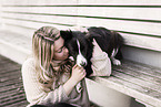 woman and Border Collie